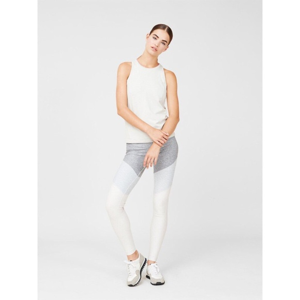 OV high neck merino tank in stone